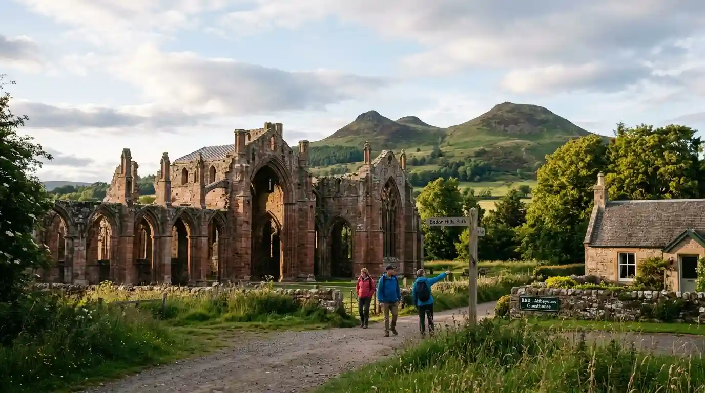Scottish Borders Melrose Abbey Eildon Hills day trip Edinburgh